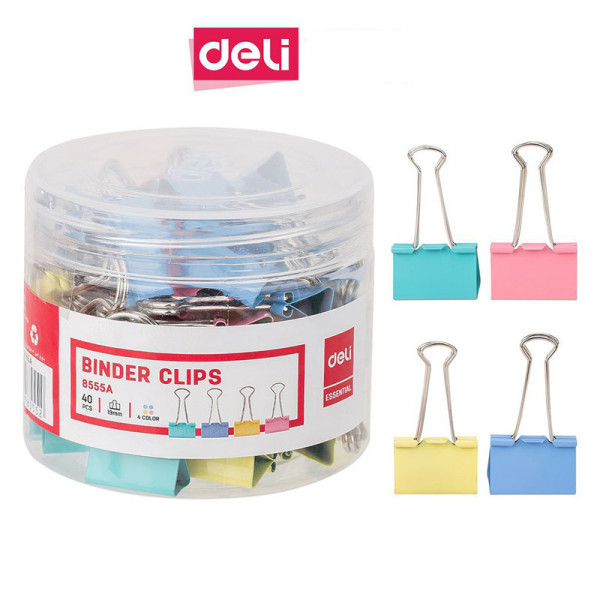 Kẹp bướm màu 19mm 8555A (Deli)
