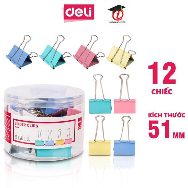 Kẹp bướm màu 51mm (8551A) (Deli)