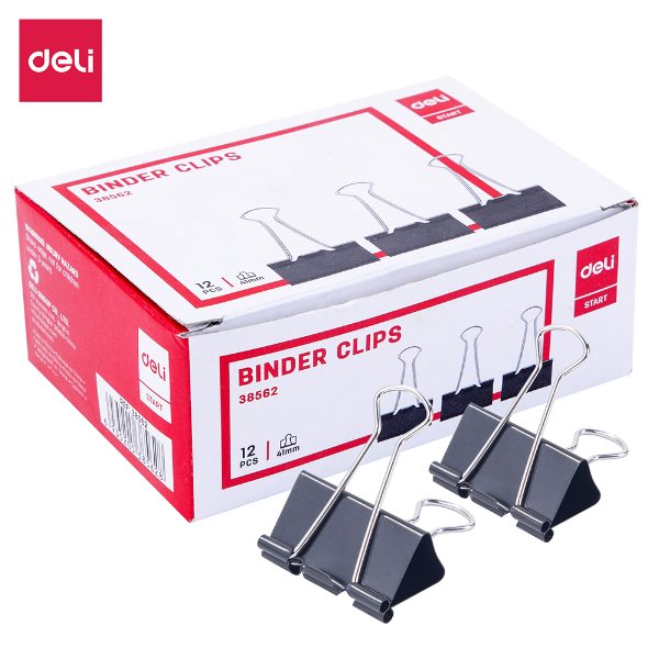Kẹp bướm 41mm Đen(38562) (Deli)