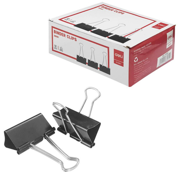 Kẹp bướm 51mm Đen (38561) (Deli)